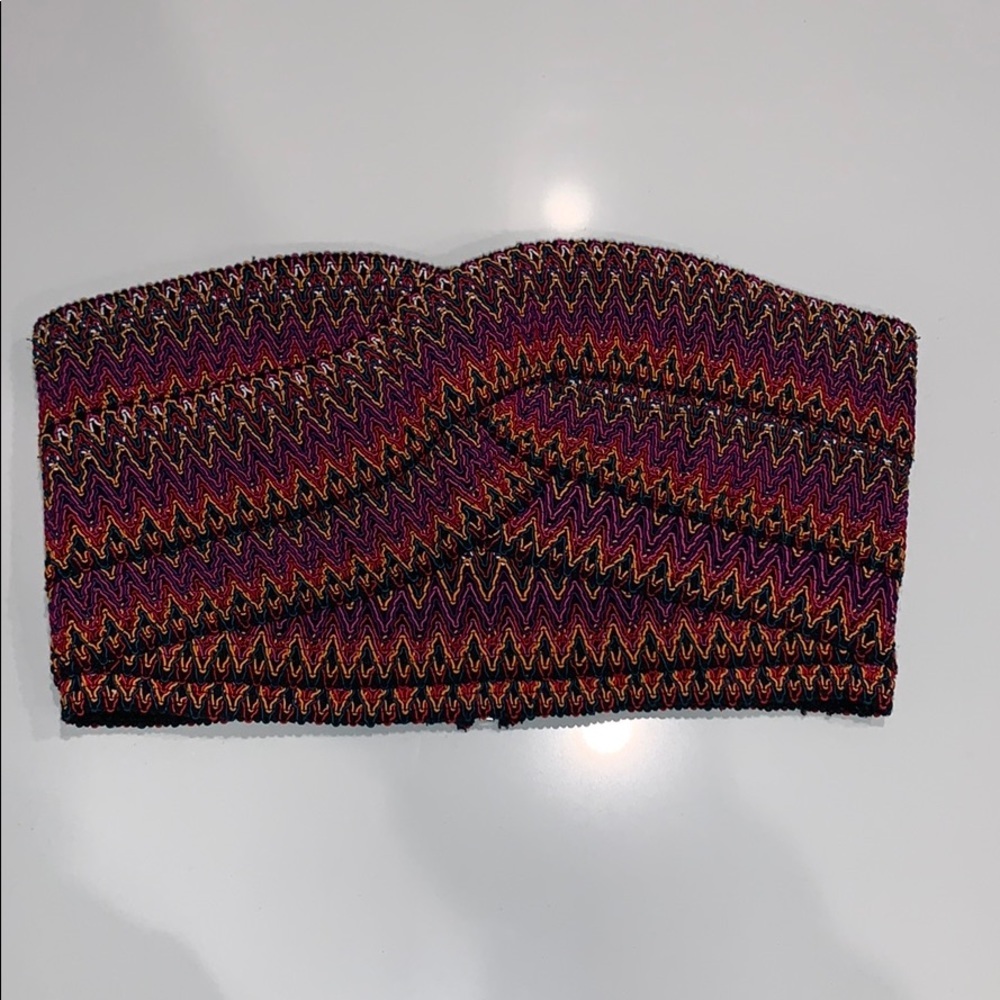 Bandeau crop top tribal pattern